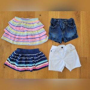 Girls size 24 months shorts and skorts bundle